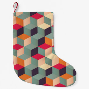 Geometric seamless pattern with colorful squares i small christmas stocking