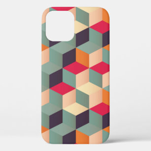 Geometric seamless pattern with colourful squares  iPhone 12 case