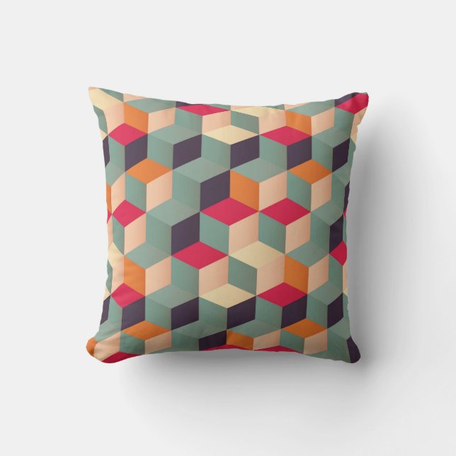 Geometric seamless pattern with colourful squares  cushion (Front)