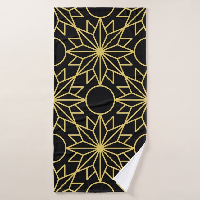 Geometric seamless pattern with stylised golden wi bath towel (Bath Towel)