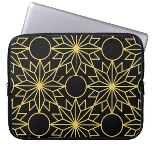 Geometric seamless pattern with stylised golden wi laptop sleeve