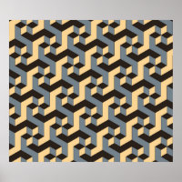 geometric seamless tile with complex rotating cubi