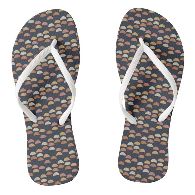 Geometric Semi Circle Pattern Flip Flops (Footbed)