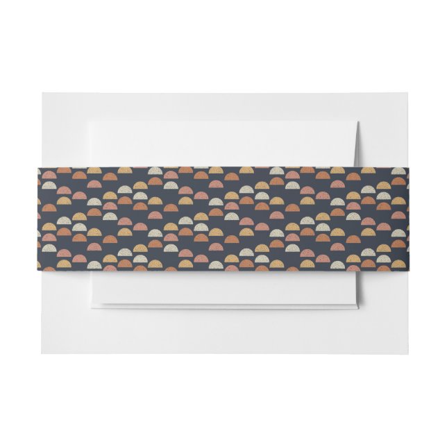 Geometric Semi Circle Pattern Invitation Belly Band (Front Example)