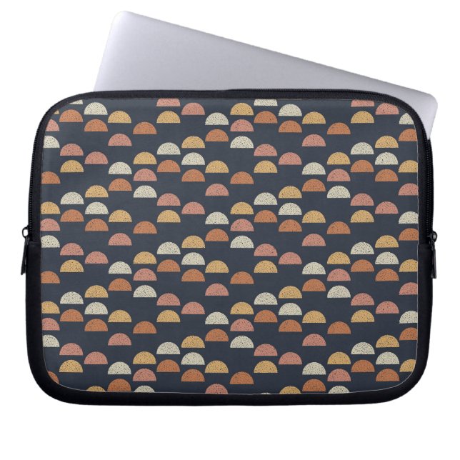 Geometric Semi Circle Pattern Laptop Sleeve (Front)