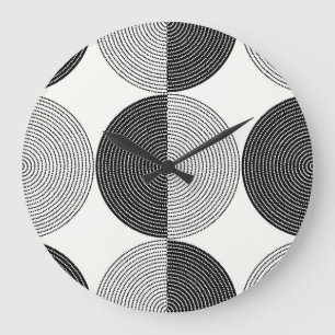Geometric semicircles: simple pattern. large clock