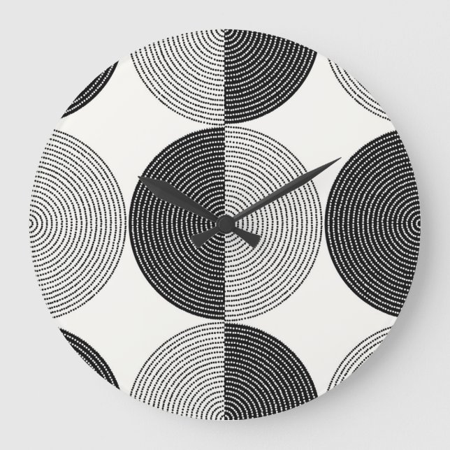 Geometric semicircles: simple pattern. large clock (Front)