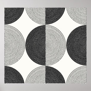 Geometric semicircles: simple pattern. poster