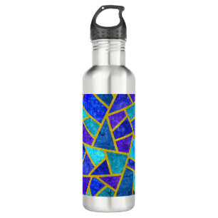 Geometric Shades Of Blue  710 Ml Water Bottle