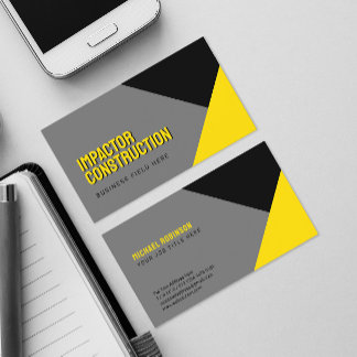 Geometric Shape Black Yellow | Sans Serif Business Card