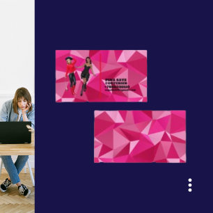 Geometric Shape Modern Pink Couturier  Business Card