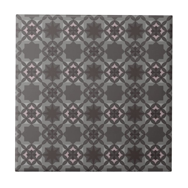 Geometric Shape Pattern  Ceramic Tile  (Front)