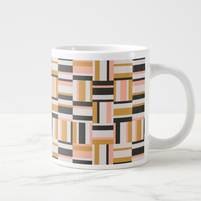 Geometric Shape Pattern Large Coffee Mug (Right)