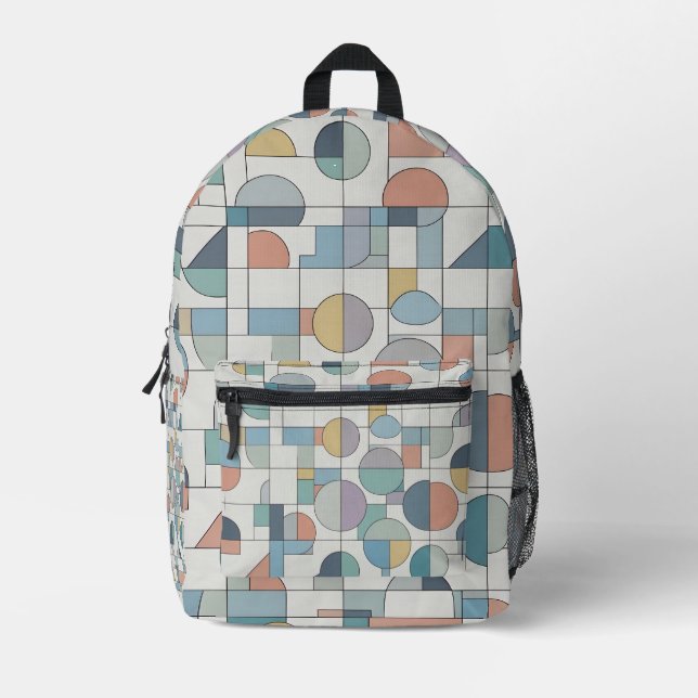 Geometric shape  printed backpack (Front)