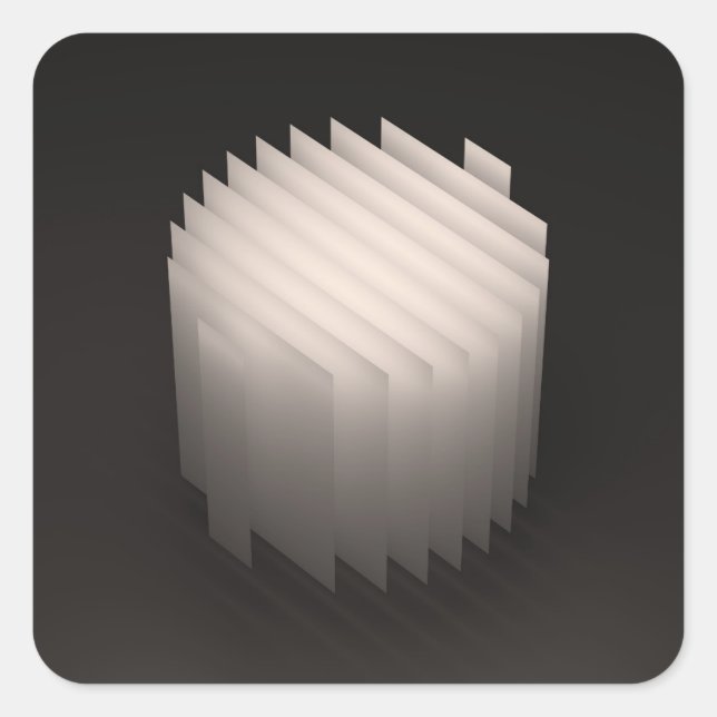 Geometric Shapes 3D: Cylinder Square Sticker (Front)