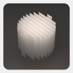 Geometric Shapes 3D: Cylinder Square Sticker