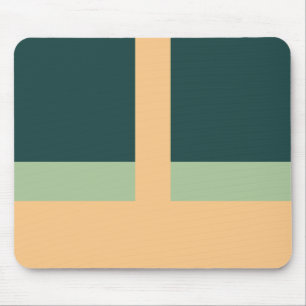 Geometric Shapes Abstract Art Green Apricot Colors Mouse Mat
