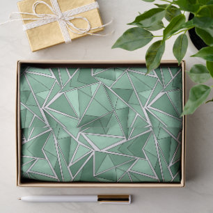 Geometric shapes abstract green pattern tissue paper