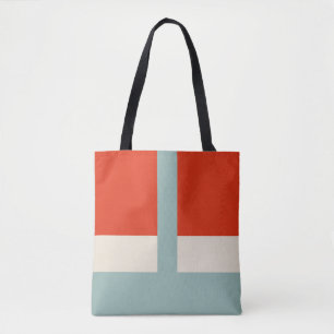Geometric Shapes Abstract Red Gray Tote Bag