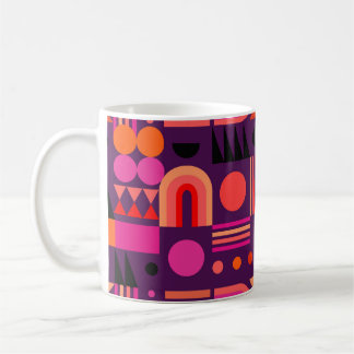 Geometric Shapes Abstract Seamless Pattern. Coffee Mug