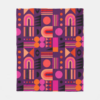 Geometric Shapes Abstract Seamless Pattern. Fleece Blanket