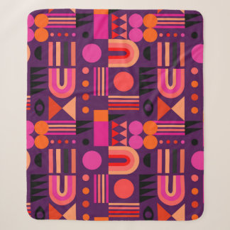 Geometric Shapes Abstract Seamless Pattern. Sherpa Blanket