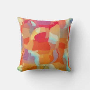 Geometric Shapes and Curves Abstract Art Pillow