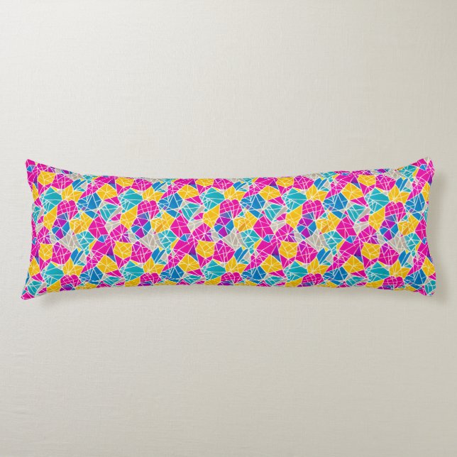 Geometric Shapes and Lines in Vibrant Colour Body Cushion (Front)