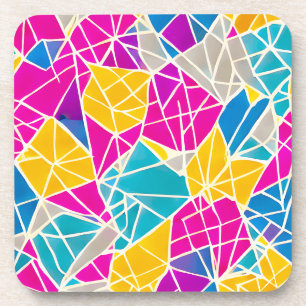 Geometric Shapes and Lines in Vibrant Colour Coaster