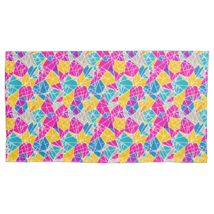 Geometric Shapes and Lines in Vibrant Colour Pillowcase
