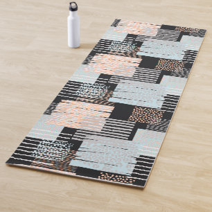 Geometric shapes and stripes yoga mat