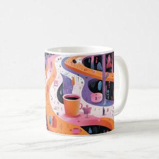 Geometric Shapes and Vibrant Colors Wall Art Print Coffee Mug