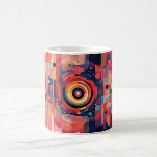 Geometric Shapes and Vibrant Colors Wall Art Print Coffee Mug