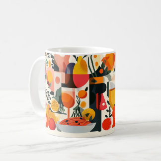 Geometric Shapes and Vibrant Colors Wall Art Print Coffee Mug