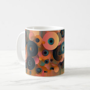 Geometric Shapes and Vibrant Colors Wall Art Print Coffee Mug