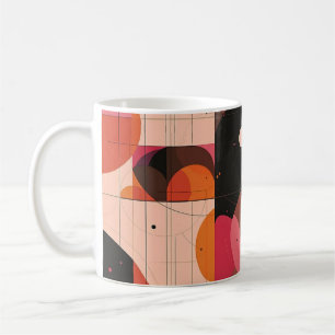 Geometric Shapes and Vibrant Colors Wall Art Print Coffee Mug