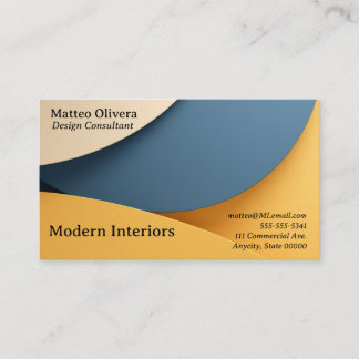 Geometric shapes background in blue and yellow business card