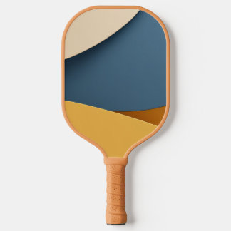 Geometric shapes background in blue and yellow pickleball paddle