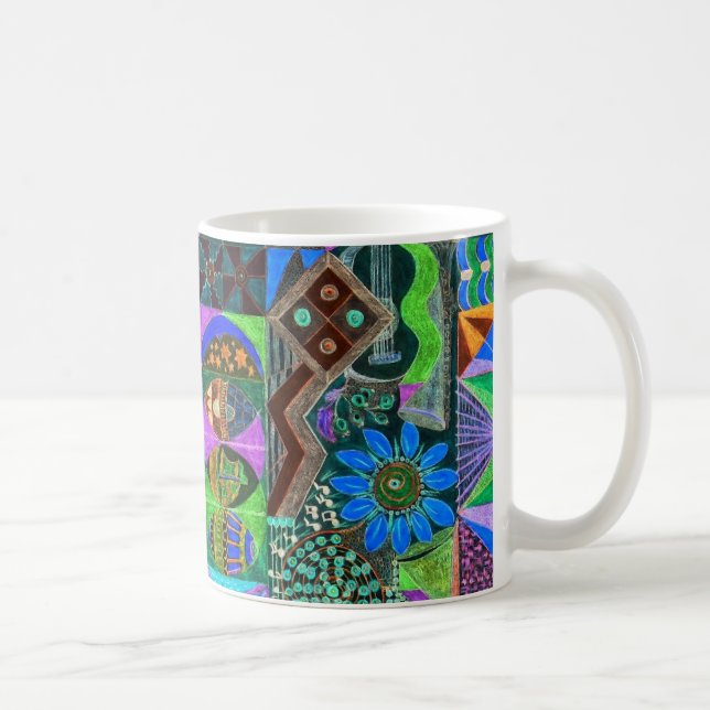 Geometric Shapes Collage Coffee Mug (Right)