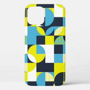 Geometric shapes, colourful abstract background. iPhone 12 case