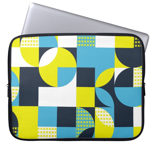 Geometric shapes, colourful abstract background. laptop sleeve (Front)