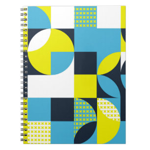 Geometric shapes, colourful abstract background. notebook