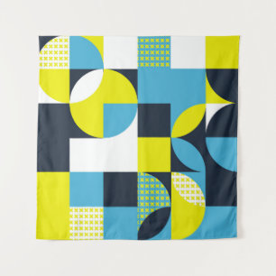 Geometric shapes, colourful abstract background. tapestry