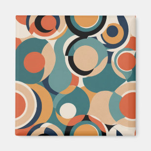 Geometric Shapes Colourful Circles Modern Art Magnet