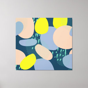 Geometric Shapes: Colourful Memphis Style Canvas Print