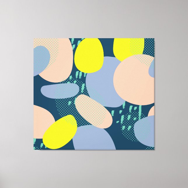 Geometric Shapes: Colourful Memphis Style Canvas Print (Front)
