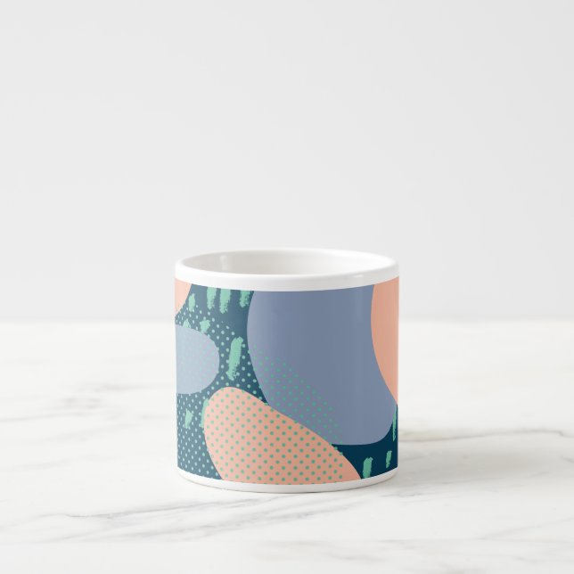 Geometric Shapes: Colourful Memphis Style Espresso Cup (Front)