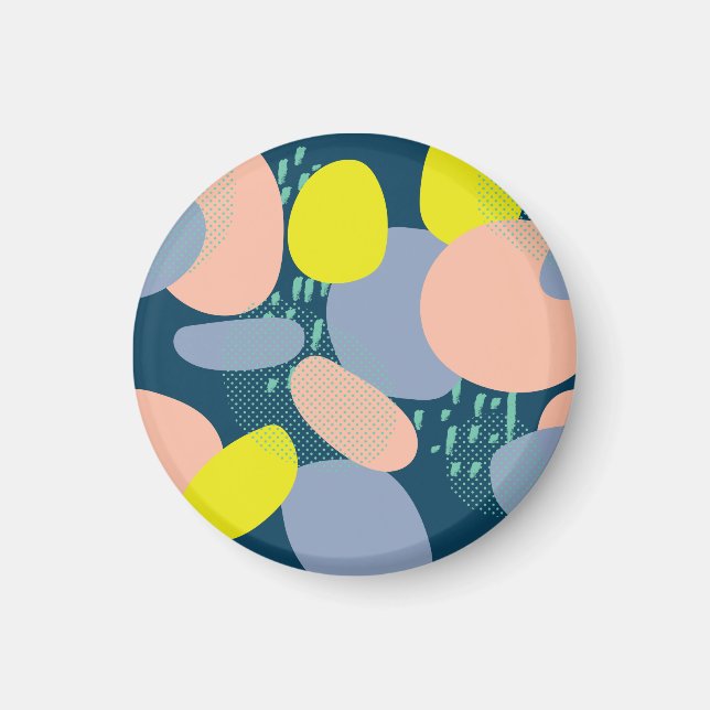 Geometric Shapes: Colourful Memphis Style Magnet (Front)