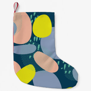 Geometric Shapes: Colourful Memphis Style Small Christmas Stocking