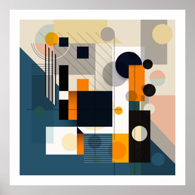 Geometric shapes composition 1 poster (Front)
